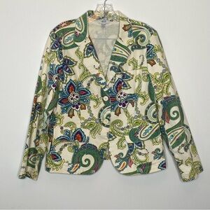 IZOD Petite Paisley Floral Blazer